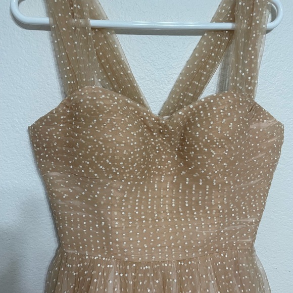 Vintage-Inspired Nude Polka Dot Tulle Dress – Size M - Picture 2 of 5